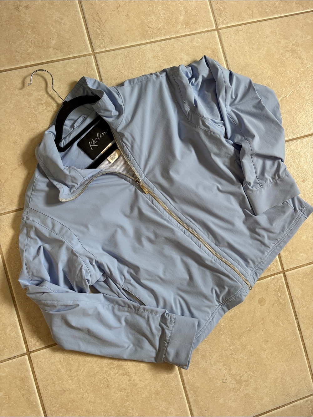 Kasilin Women's Pastel Blue Bomber Jacket - Lightweight Zip-Up